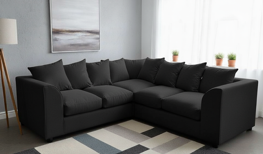 Dylon 5 Seater Corner Sofa – Black
