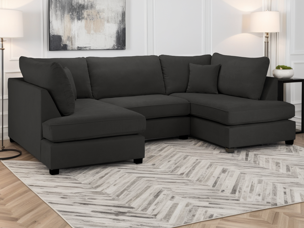 Carnaby Cinema U-Shape Sofa Black