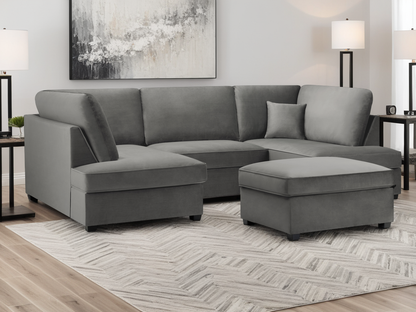 Carnaby Cinema U-Shape Sofa Plush Grey