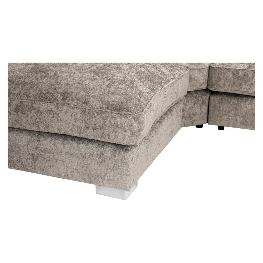 U Shape Sofa Full Back - Truffle