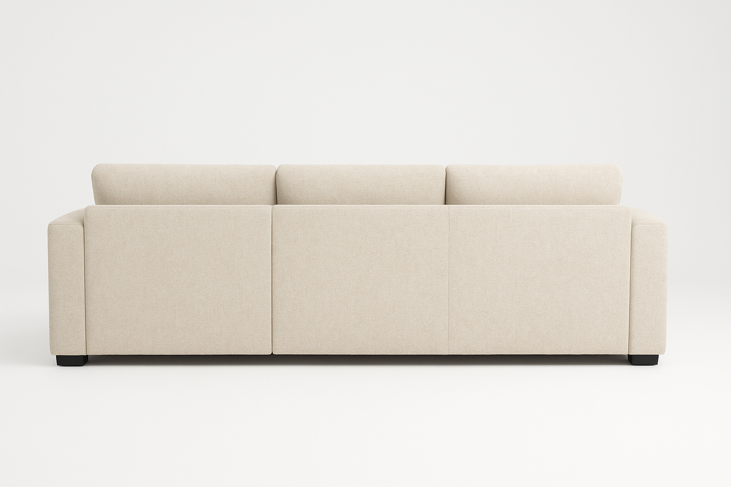 Carnaby Cinema U-Shape Sofa – Beige | Large Linen Polyester Corner Sofa with Footstool