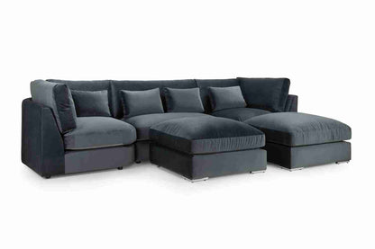 Beatrix Slate U-Shape Corner Sofa