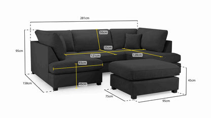Carnaby Cinema U-Shape Sofa Black