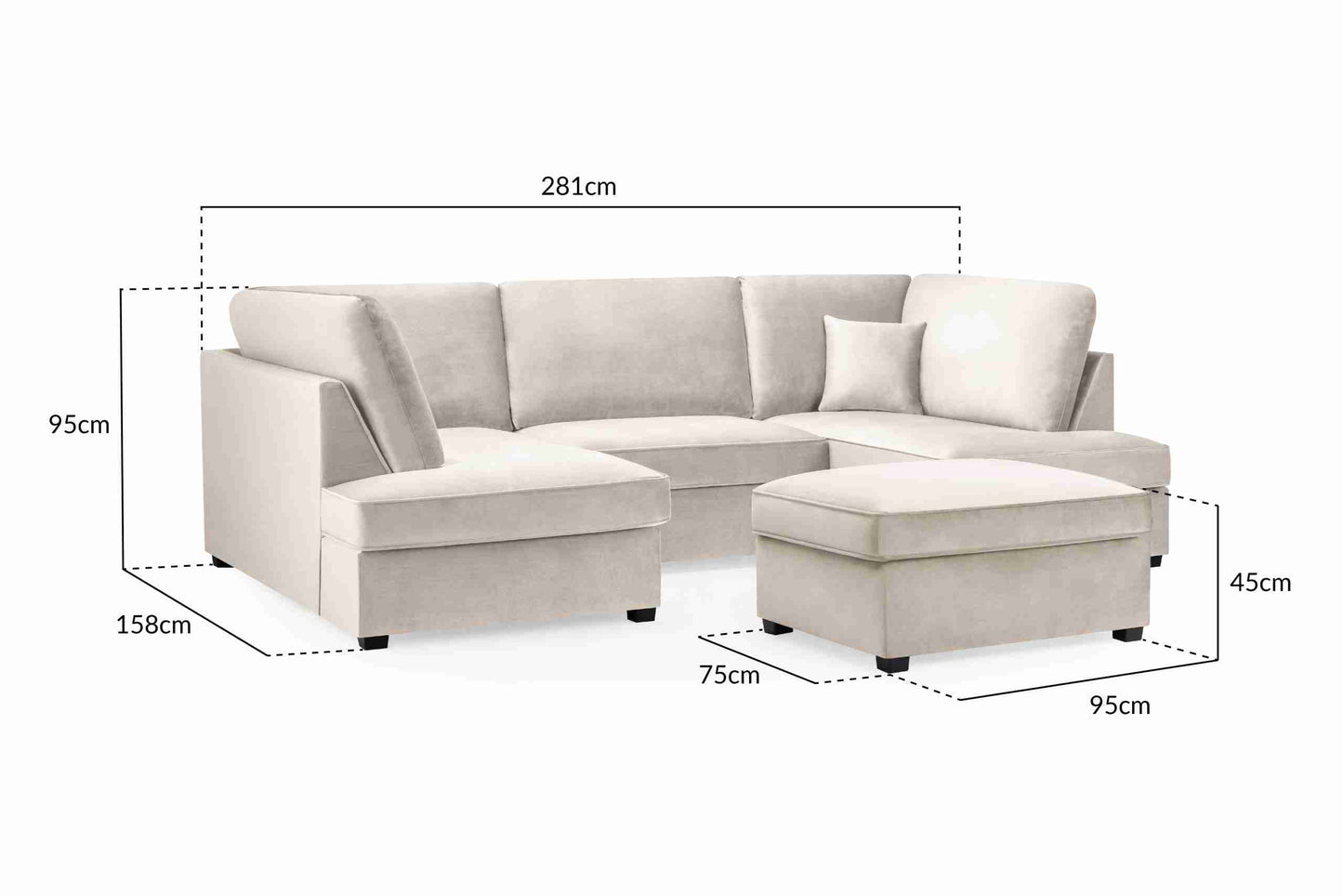 Carnaby Cinema U-Shape Sofa Plush Beige