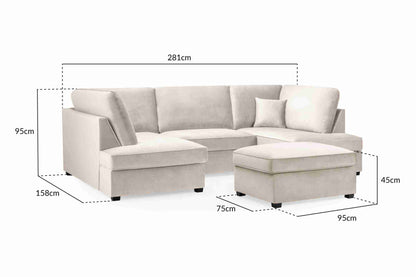 Carnaby Cinema U-Shape Sofa Plush Beige