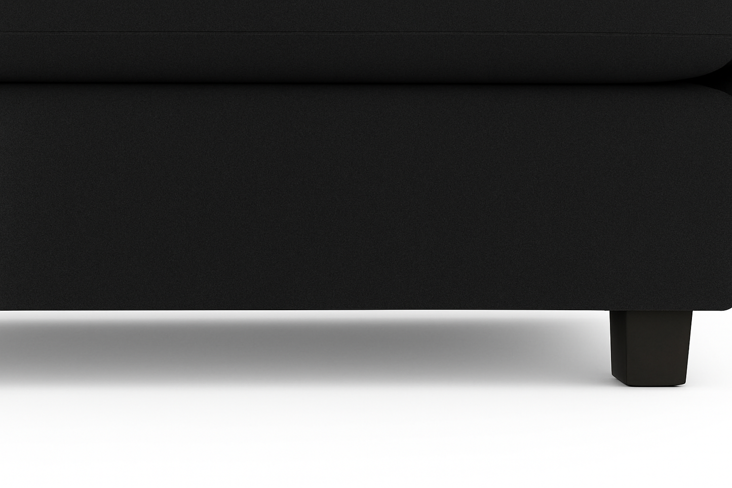 Carnaby Cinema U-Shape Sofa – Black | Large Linen Polyester Corner Sofa with Footstool