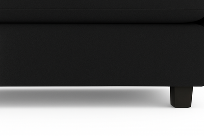 Carnaby Cinema U-Shape Sofa – Black | Large Linen Polyester Corner Sofa with Footstool
