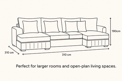 Lilly U-Shaped Corner Sofa – Light Cream