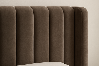 Luxury Velvet Upholstered Bed Frame with Wingback Headboard