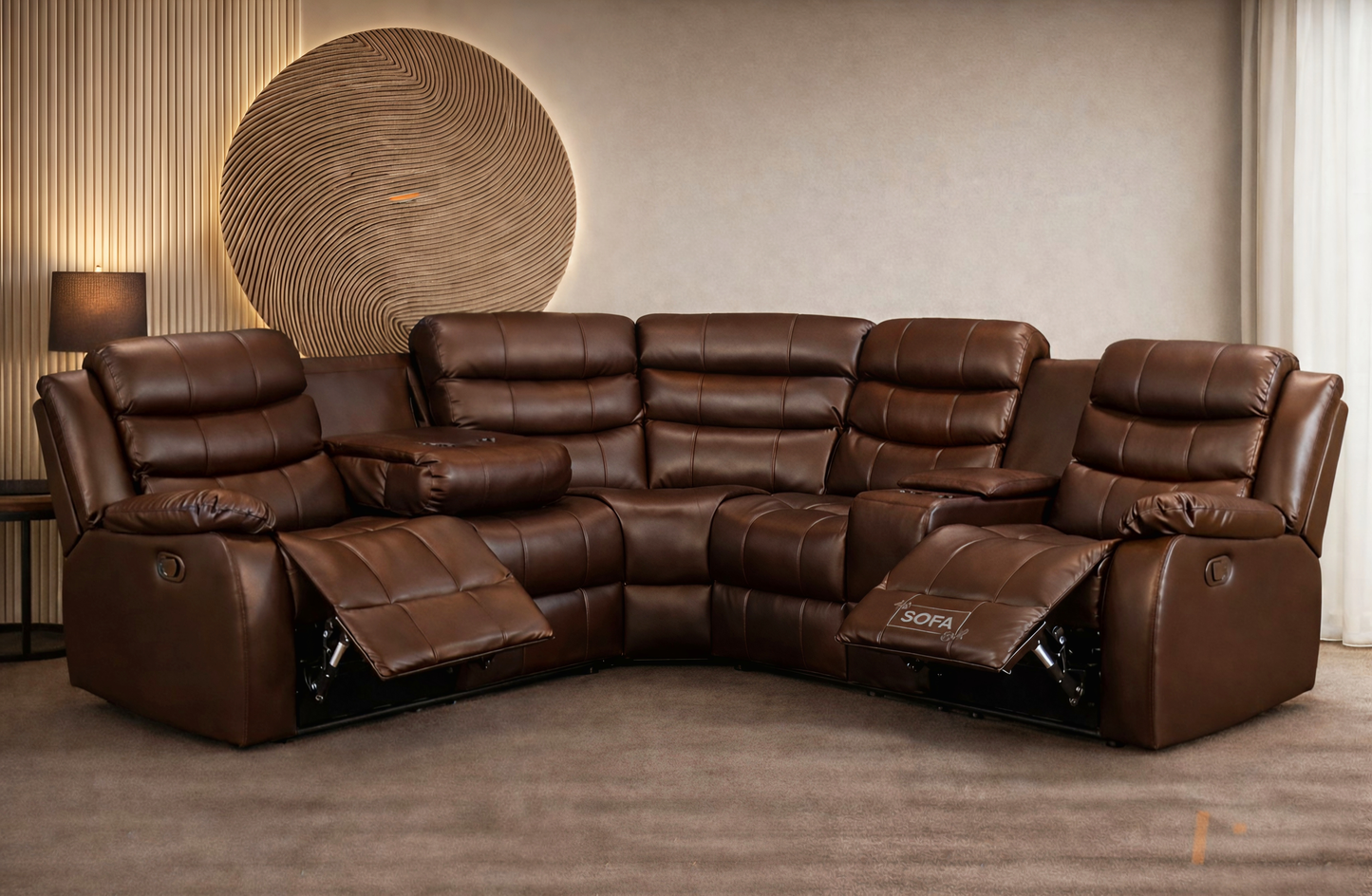 Brown Luxury 5 Seater Corner Sofa UK – Modern L Shape | Free Delivery