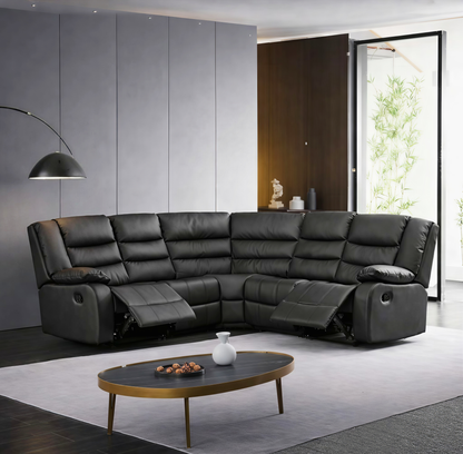 Luxury Recliner Corner Sofa UK | 5 Seater & 3+2 Sofa Set | Black, Brown & Grey
