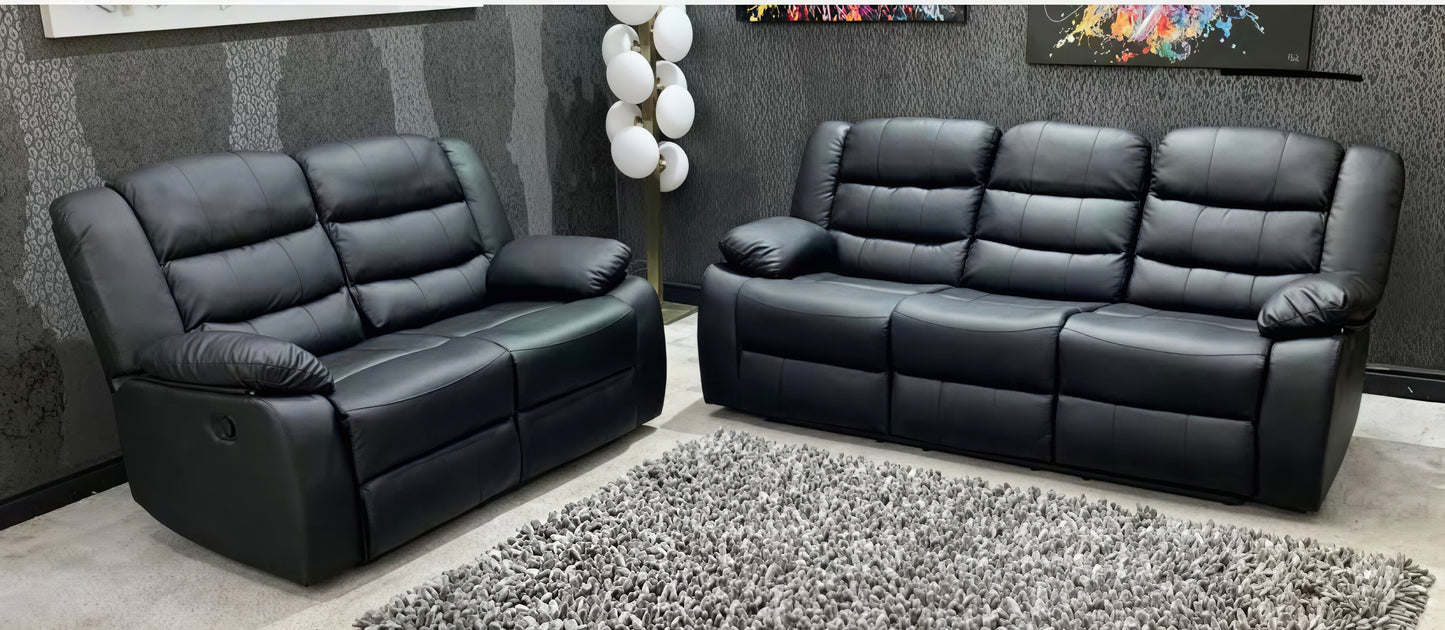 Luxury Recliner Corner Sofa UK | 5 Seater & 3+2 Sofa Set | Black, Brown & Grey
