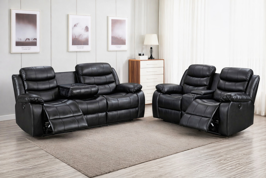 Luxury Black 3+2 Recliner Sofa Set UK – Premium Comfort Sofa | Free Delivery