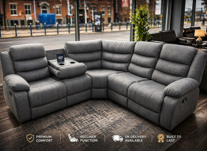 Luxury Grey 5 Seater Corner Sofa UK – Modern L Shape Sofa | Free Delivery