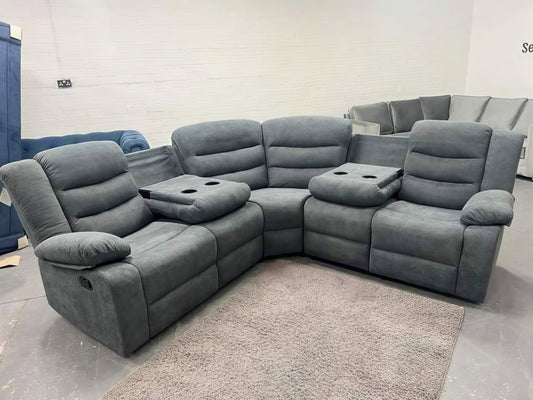 Luxury Grey Fabric Recliner Sofa UK | Corner & 3+2 Sofa Set