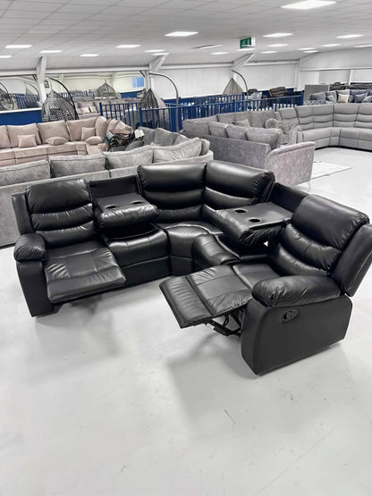 Luxury Recliner Corner Sofa UK | 5 Seater & 3+2 Sofa Set | Black, Brown & Grey