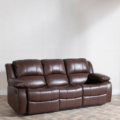 Harald Luxury Recliner Sofa UK – 3 Seater Leather Sofa | Black Brown Grey