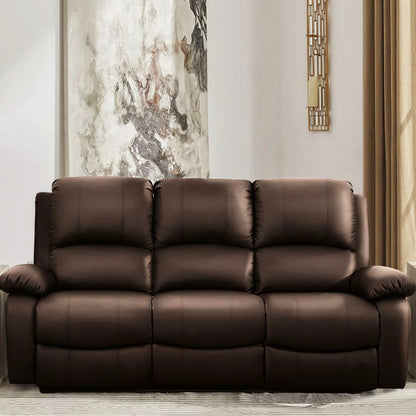 Harald Luxury Recliner Sofa UK – 3 Seater Leather Sofa | Black Brown Grey