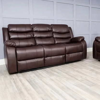 Harald Luxury Recliner Sofa UK – 3 Seater Leather Sofa | Black Brown Grey