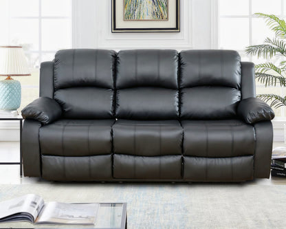 Harald Luxury Recliner Sofa UK – 3 Seater Leather Sofa | Black Brown Grey