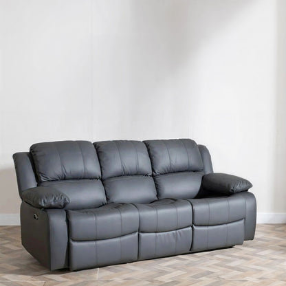 Harald Luxury Recliner Sofa UK – 3 Seater Leather Sofa | Black Brown Grey
