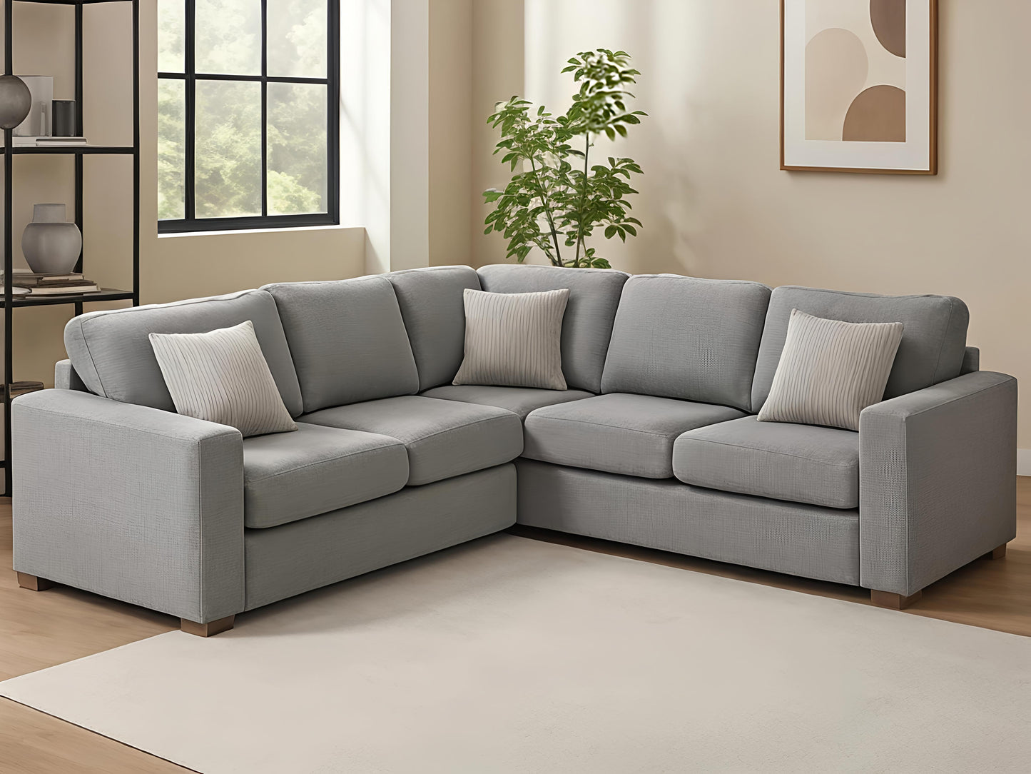 Luxury Grey 5 Seaters Corner Sofa UK – Dylan Large Family Lounge Sofa