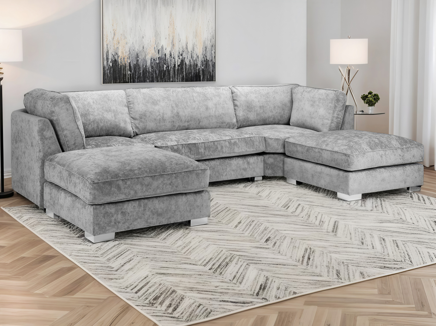 Platinum U Shape Sofa UK – Bishop Alaska Fullback Corner Sofa with Deep Seating & Luxury Comfort