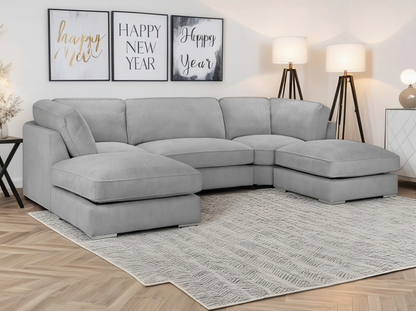 Grey U Shape Sofa UK – Inga Fullback Corner Sofa with Deep Seating & Luxury Family Comfort