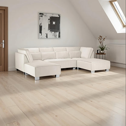 Aspen Cream U-Shape Corner Sofa – Modern Fabric Corner Sofa