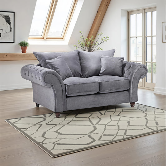 Verona Grey 2 Seater Sofa – Luxury Fabric Sofa for Modern Living Rooms