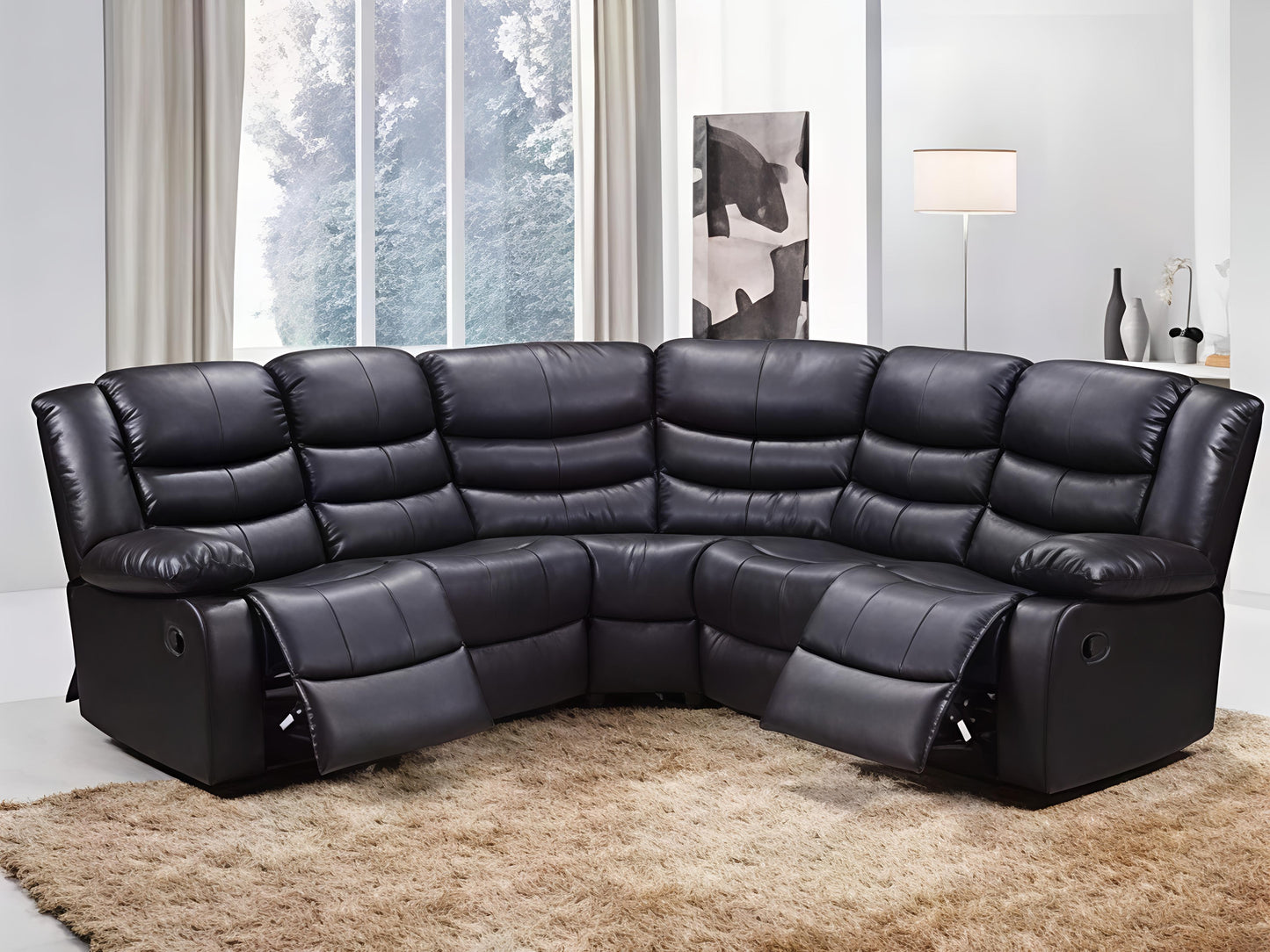 Luxury Recliner Corner Sofa UK | 5 Seater & 3+2 Sofa Set | Black, Brown & Grey
