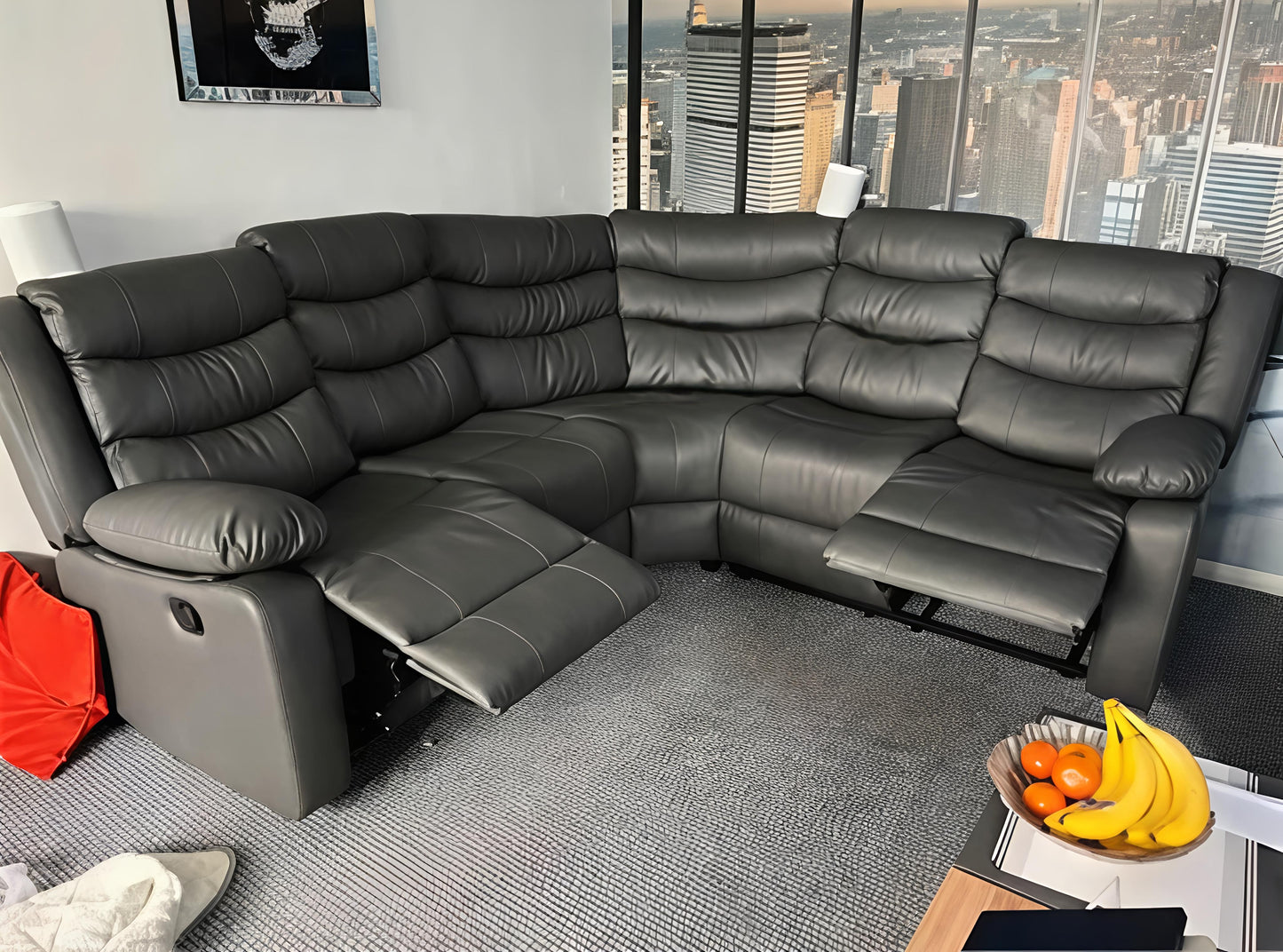 Luxury Recliner Corner Sofa UK | 5 Seater & 3+2 Sofa Set | Black, Brown & Grey