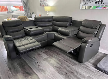 Luxury Recliner Corner Sofa UK | 5 Seater & 3+2 Sofa Set | Black, Brown & Grey