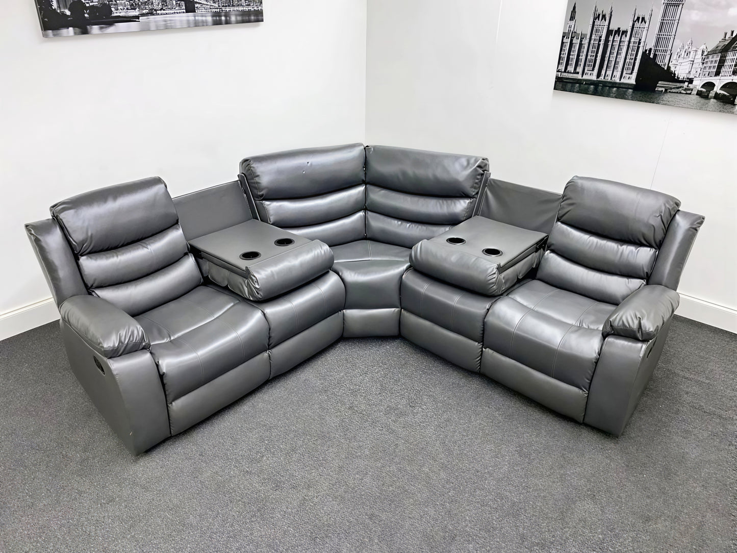 Luxury Corner Recliner Sofa UK | 5 Seater & 3+2 Sofa Set | Grey, Brown & Black