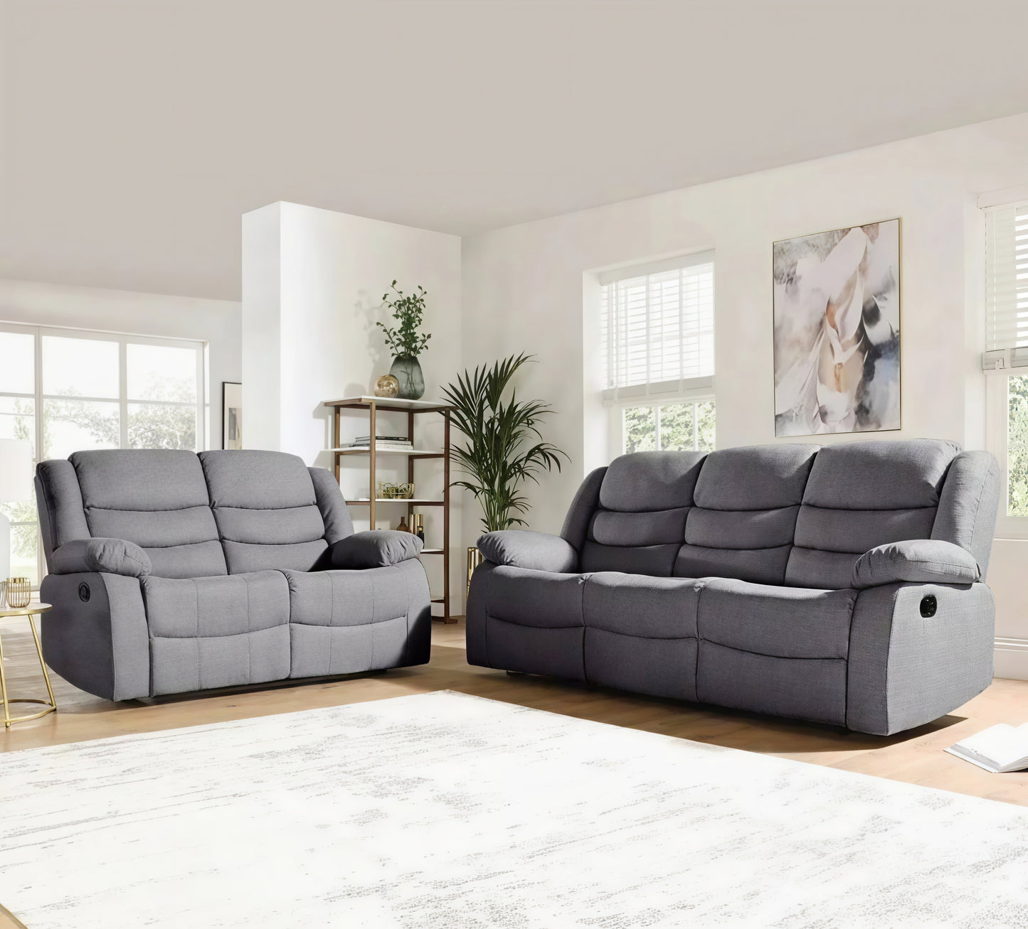 Luxury Grey Fabric Recliner Sofa UK | Corner & 3+2 Sofa Set