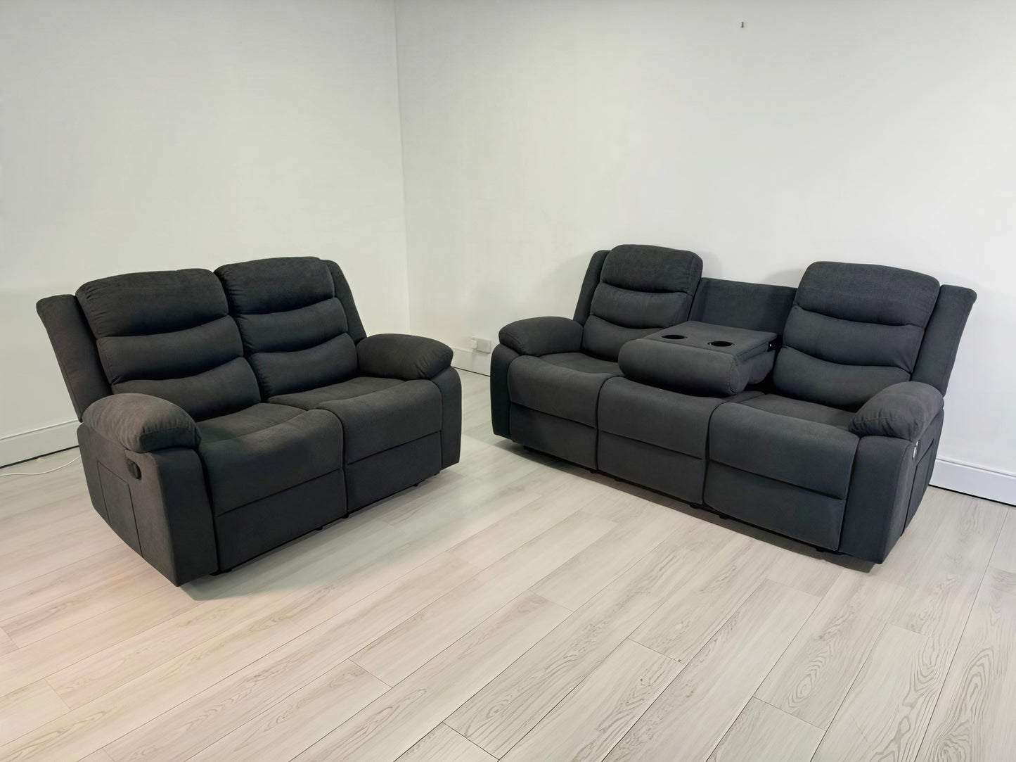 Luxury Fabric Recliner Sofa UK | Corner & 3+2 Sofa Set | Grey, Dark Grey