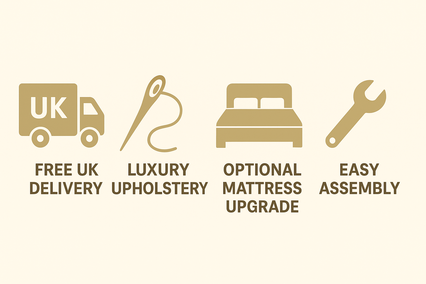 Luxury Upholstered Bed Frame with Fluted Headboard & Optional Mattress