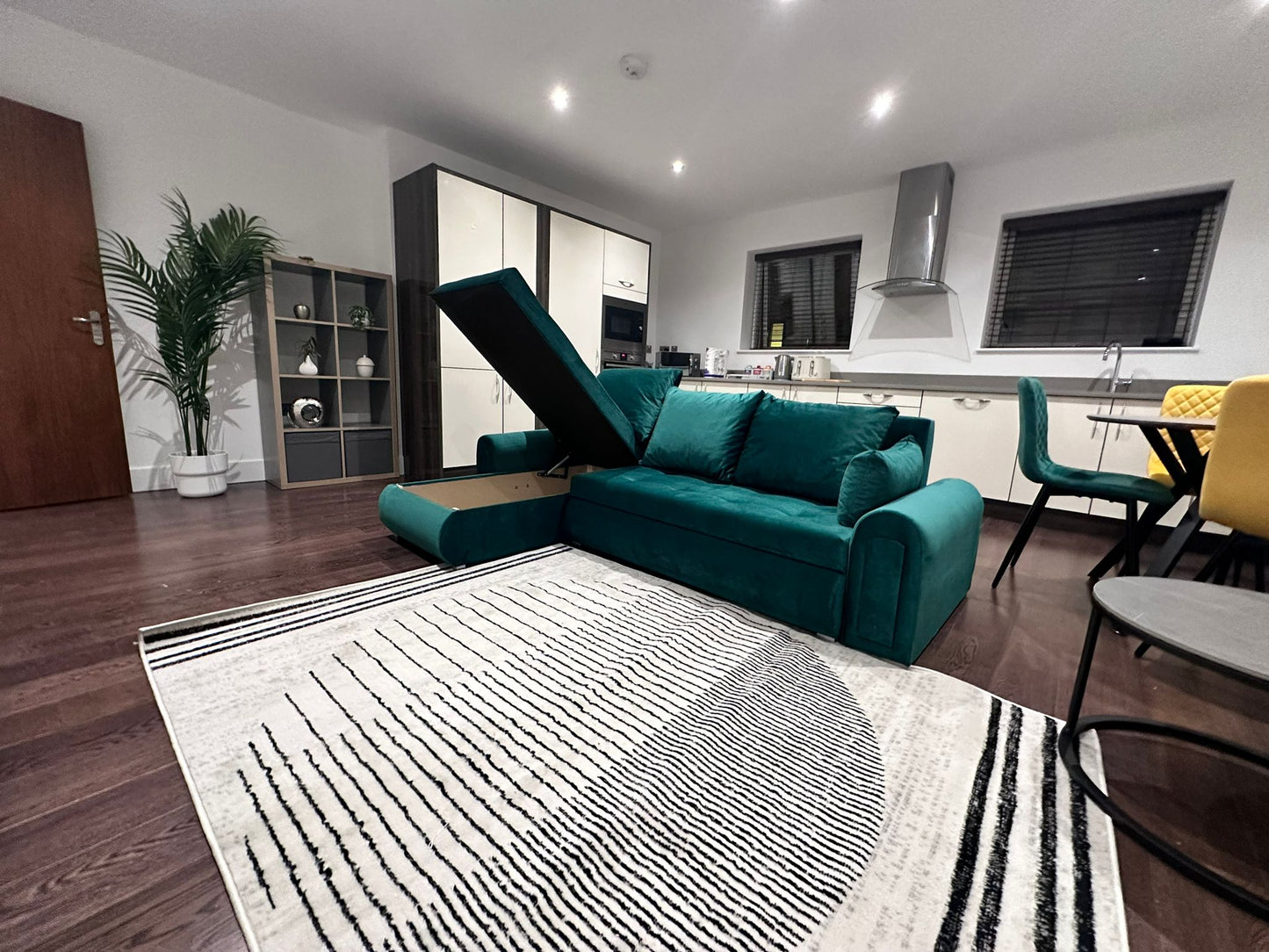 Berlin Universal Corner Sofa Bed with Storage – Teal – Left or Right Facing – Modern Convertible Sofa Bed UK