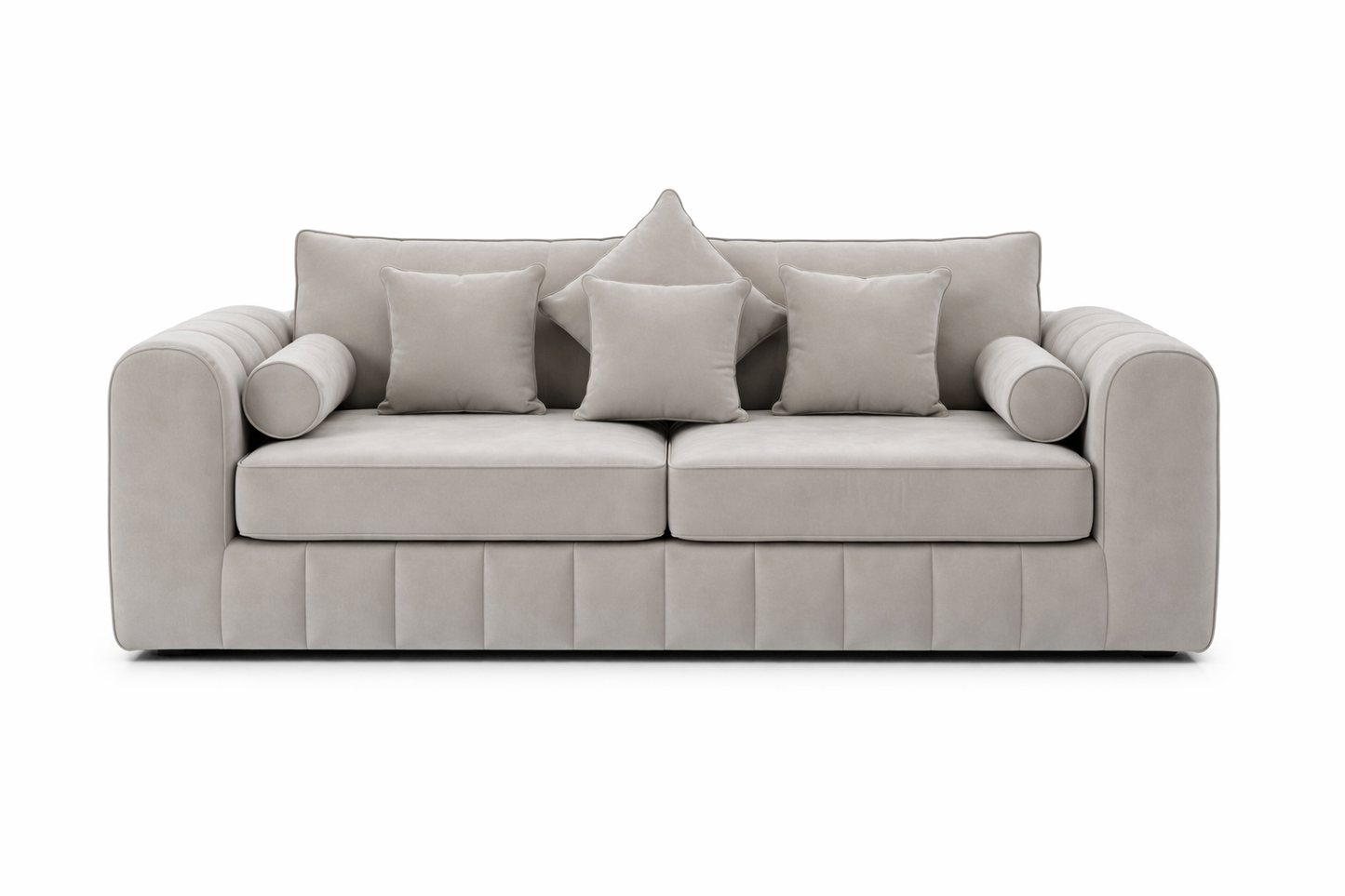 Lilly 3 +2 seater sofa with coffee table in Silver