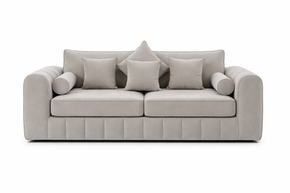 Lilly 3 +2 seater sofa with coffee table in Silver