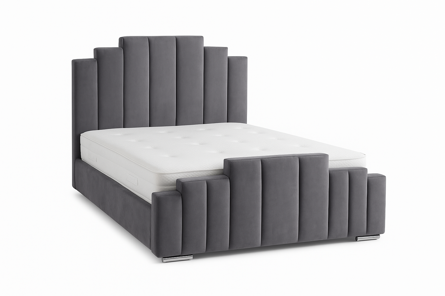 Luxury Velvet Panel Bed Frame with Mattress Options