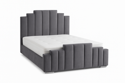 Luxury Velvet Panel Bed Frame with Mattress Options