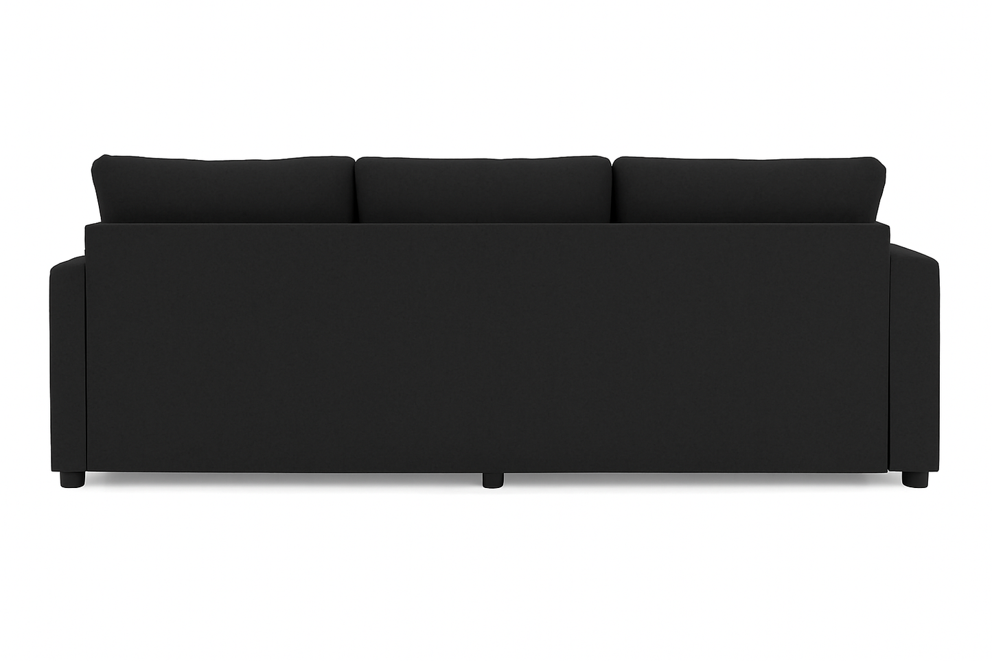 Carnaby Cinema U-Shape Sofa – Black | Large Linen Polyester Corner Sofa with Footstool