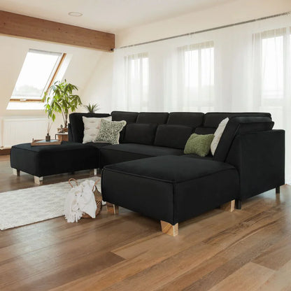 Sloane Sofa Black U Shape Corner