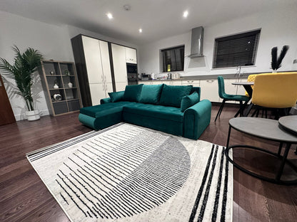 Berlin Universal Corner Sofa Bed with Storage – Teal – Left or Right Facing – Modern Convertible Sofa Bed UK