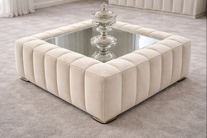 Lilly 3 +2 seater sofa with coffee table in Cream