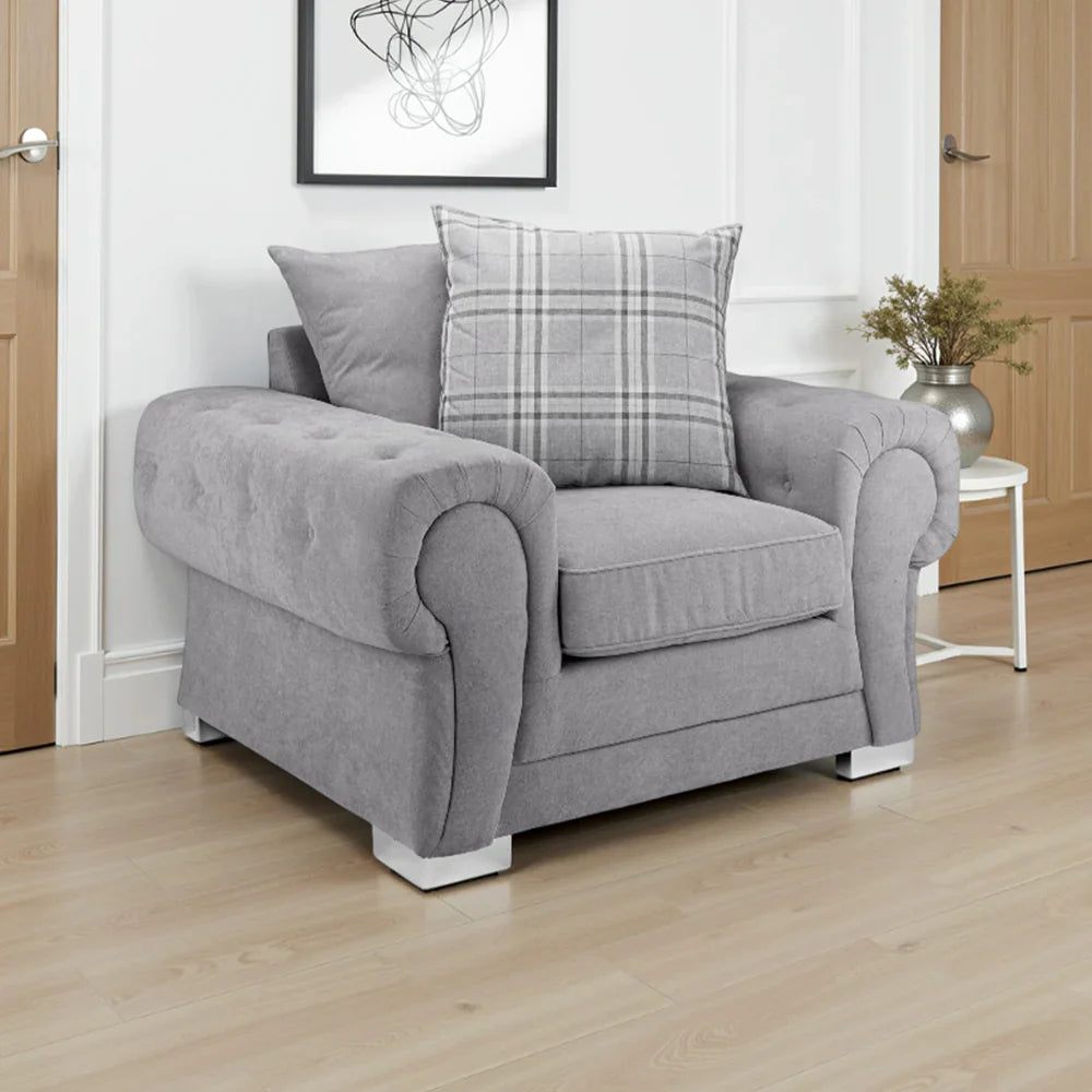 Verona Scatterback Sofa Grey Armchair