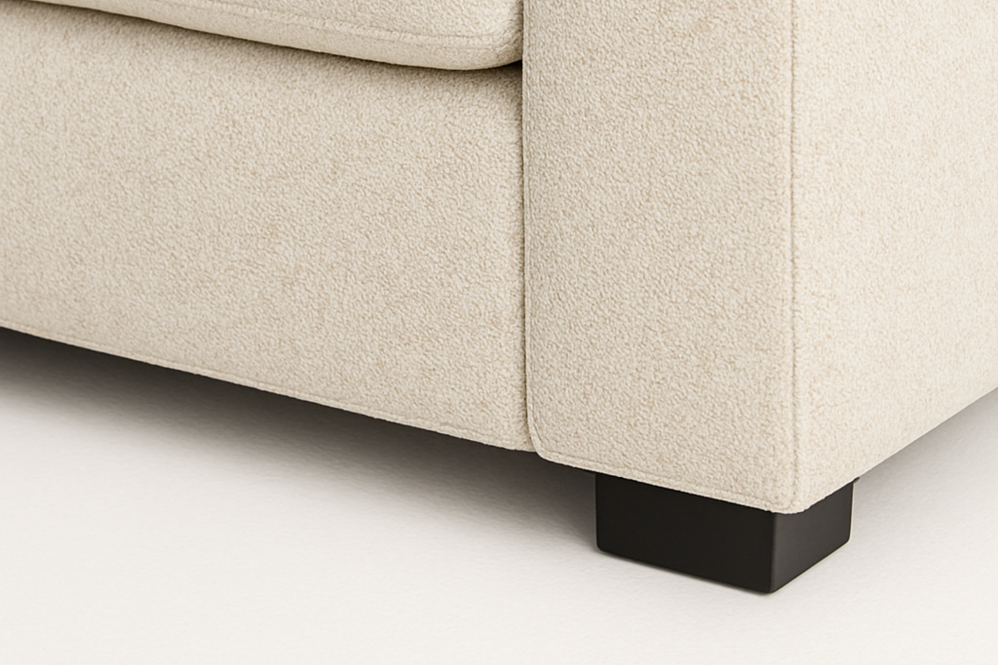 Carnaby Cinema U-Shape Sofa – Beige | Large Linen Polyester Corner Sofa with Footstool