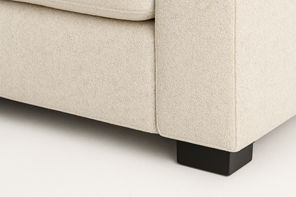 Carnaby Cinema U-Shape Sofa – Beige | Large Linen Polyester Corner Sofa with Footstool