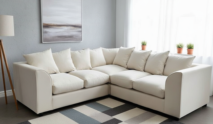 Dylon 5 Seater Corner Sofa – Cream